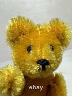 Schuco Janus Mini 2-Faced Bear 1950s Golden Brown Mohair Swivel Head German 3.5