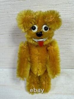 Schuco Janus Mini 2-Faced Bear 1950s Golden Brown Mohair Swivel Head German 3.5