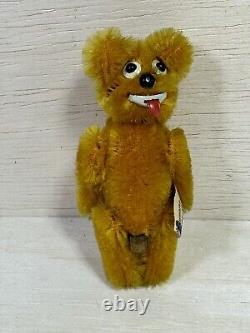 Schuco Janus Mini 2-Faced Bear 1950s Golden Brown Mohair Swivel Head German 3.5