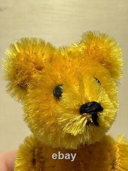 Schuco Janus Mini 2-Faced Bear 1950s Golden Brown Mohair Swivel Head German 3.5