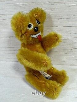 Schuco Janus Mini 2-Faced Bear 1950s Golden Brown Mohair Swivel Head German 3.5