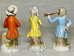 Set of 9 Monkey Musicians Band Vintage Meissen Style Sitzendorf Figurines MINT