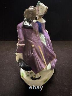 Sitzendorf German Porcelain Couple With A Dog Figurine 7