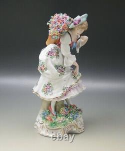 Sitzendorf Germany Vintage Antique Flower Girl Figurine 8 Mint