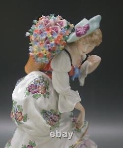 Sitzendorf Germany Vintage Antique Flower Girl Figurine 8 Mint