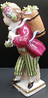 Sitzendorf Porcelain Figurine Boy Harvesting Grapes German Vintage Antique Rare