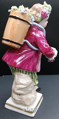 Sitzendorf Porcelain Figurine Boy Harvesting Grapes German Vintage Antique Rare