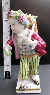 Sitzendorf Porcelain Figurine Boy Harvesting Grapes German Vintage Antique Rare