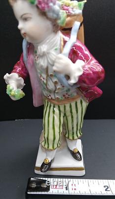 Sitzendorf Porcelain Figurine Boy Harvesting Grapes German Vintage Antique Rare