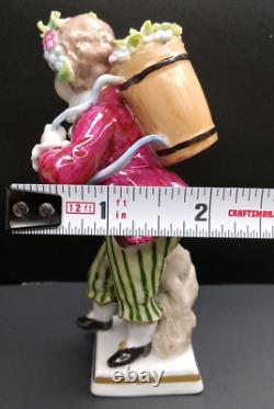 Sitzendorf Porcelain Figurine Boy Harvesting Grapes German Vintage Antique Rare