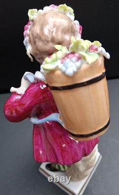 Sitzendorf Porcelain Figurine Boy Harvesting Grapes German Vintage Antique Rare