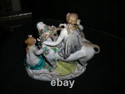Spring Sale! Antique MID 19th C. Meissen Figurine Europa And The Bull 9x8x5