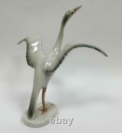 Stork Figurine 1950 Porcelain Vintage Germany Hutchenreuther Height 18 cm Gift