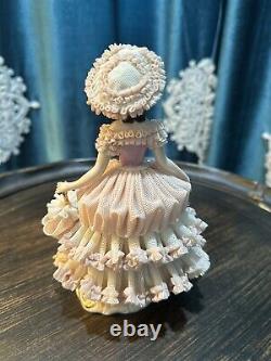Stunning Vintage Dresden Porcelain Lace Figurine