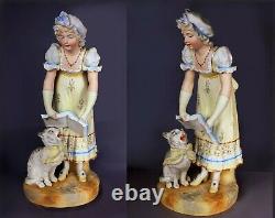Super Rare Gebruder Heubach Anthropomorphic Singing Cat German Bisque Figurine