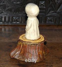 Unusual Antique German Halloween Composition Mache GHOST Candy Container Early
