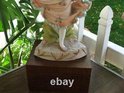 VERY LARGE Antique 12 HEUBACH, Hand Painted Bisque Figurine, Made in Germany