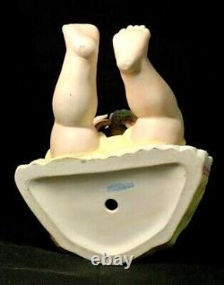 VINTAGE 12 LARGE BISQUE PIANO BABY SMILING With TEETH SHOWING CUP IN HAND