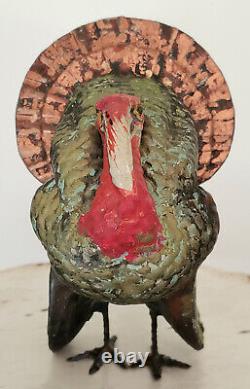 VINTAGE Antique GERMAN Turkey CANDY CONTAINER Composition PAPER MACHE #1