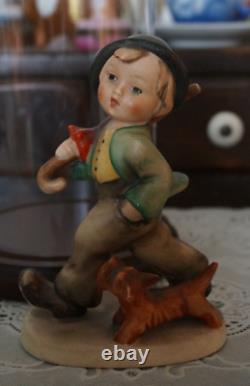 VINTAGE Goebel Hummel Figurine Strolling Along Crown Mark #5 TMK-1, Germany