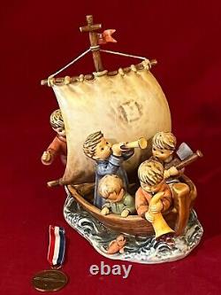 VINTAGE Ltd. Ed. M. J. HUMMEL #190 LAND IN SIGHT 5 SAILORS-MINT+MEDAL+O. BOX