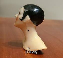 VINTAGE PORCELAIN 1920s FLAPPER HALF DOLL HEAD DECO HAND PAINTED FREE SHIPPING