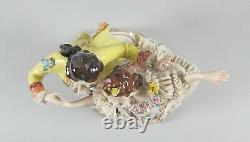 VINTAGE Volkstedt Dresden Lace Dancing Couple 10 Figurine Germany