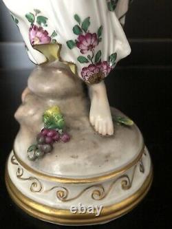 VOLKSTEDT Porcelain MUSE Goddess Lady with Grapes 10.75 Germany Antique Figurine