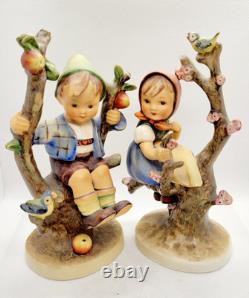 VTG 1950-55 Apple Tree Girl (141/1) and Apple Tree Boy (142-1) Hummel