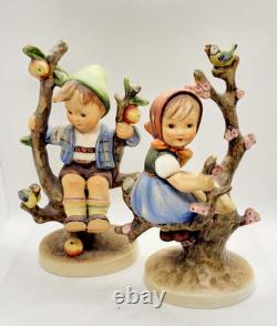 VTG 1950-55 Apple Tree Girl (141/1) and Apple Tree Boy (142-1) Hummel