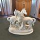 Vtg. 1960's White Porcelain Wild Horses In Love Figurine German Pristine 11