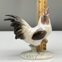 VTG 939 ROSENTHAL Porcelain ROOSTER FIGURINE K Himmelstoss WHITE BROWN 50s MINTY