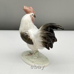 VTG 939 ROSENTHAL Porcelain ROOSTER FIGURINE K Himmelstoss WHITE BROWN 50s MINTY