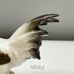 VTG 939 ROSENTHAL Porcelain ROOSTER FIGURINE K Himmelstoss WHITE BROWN 50s MINTY