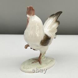 VTG 939 ROSENTHAL Porcelain ROOSTER FIGURINE K Himmelstoss WHITE BROWN 50s MINTY