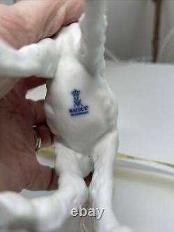 VTG AK Kaiser White Porcelain Matte Finish Donkey Figurine West Germany New