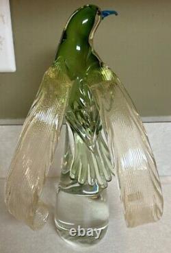 VTG Formia Stufio EMPEROR OF GERMANY Birds of Paradise Glass Sculpture #4883