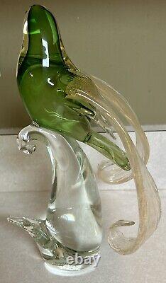 VTG Formia Stufio EMPEROR OF GERMANY Birds of Paradise Glass Sculpture #4883