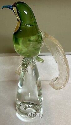 VTG Formia Stufio EMPEROR OF GERMANY Birds of Paradise Glass Sculpture #4883