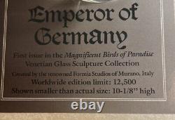 VTG Formia Stufio EMPEROR OF GERMANY Birds of Paradise Glass Sculpture #4883