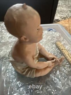 VTG Gebruder Heubach Piano Baby Seated Hands Down Bisque Porcelain 8 inch