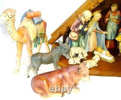 VTG HUMMEL GOEBEL PORCELAIN 18 PC NATIVITY FIGURINE SET with Manger, W GERMANY