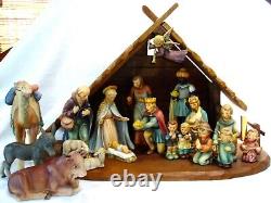 VTG HUMMEL GOEBEL PORCELAIN 18 PC NATIVITY FIGURINE SET with Manger, W GERMANY