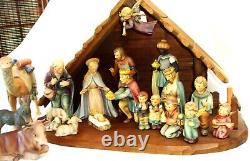 VTG HUMMEL GOEBEL PORCELAIN 18 PC NATIVITY FIGURINE SET with Manger, W GERMANY