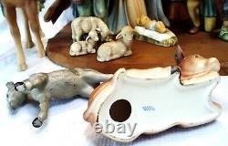 VTG HUMMEL GOEBEL PORCELAIN 18 PC NATIVITY FIGURINE SET with Manger, W GERMANY