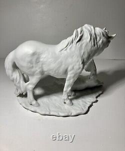 VTG Kaiser Ltd. Edition Porcelain Germany Bisque White Mare & Goal Statuette