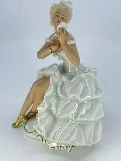 VTG Schaubach Kunst-Wallendorf-Porcelain Figure-Ballerina-Ballteuse with Mirror