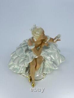 VTG Schaubach Kunst-Wallendorf-Porcelain Figure-Ballerina-Ballteuse with Mirror