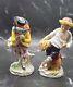 Vtg Sitzendorf Rare Set Of 2 Porcelain Figurines Mark 1900s Made In Germany