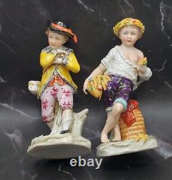 VTG Sitzendorf Rare Set of 2 Porcelain Figurines mark 1900s Made in Germany